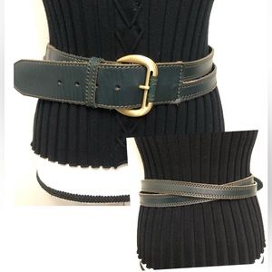 LINEA Pelle Sz S Green Leather Belt